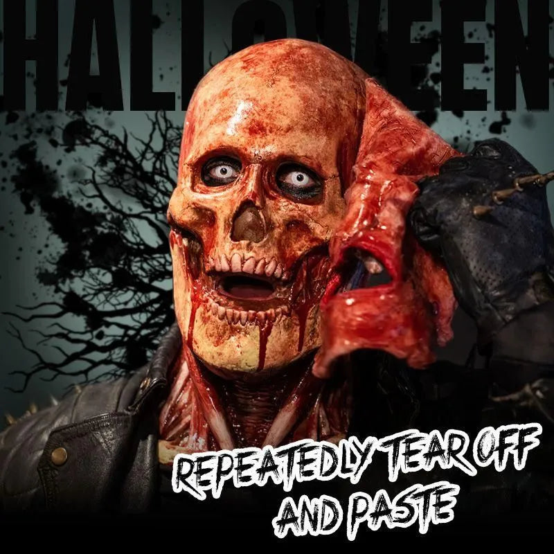 TerrorLuxe™️ : Ripped Horror Skull Mask for Halloween