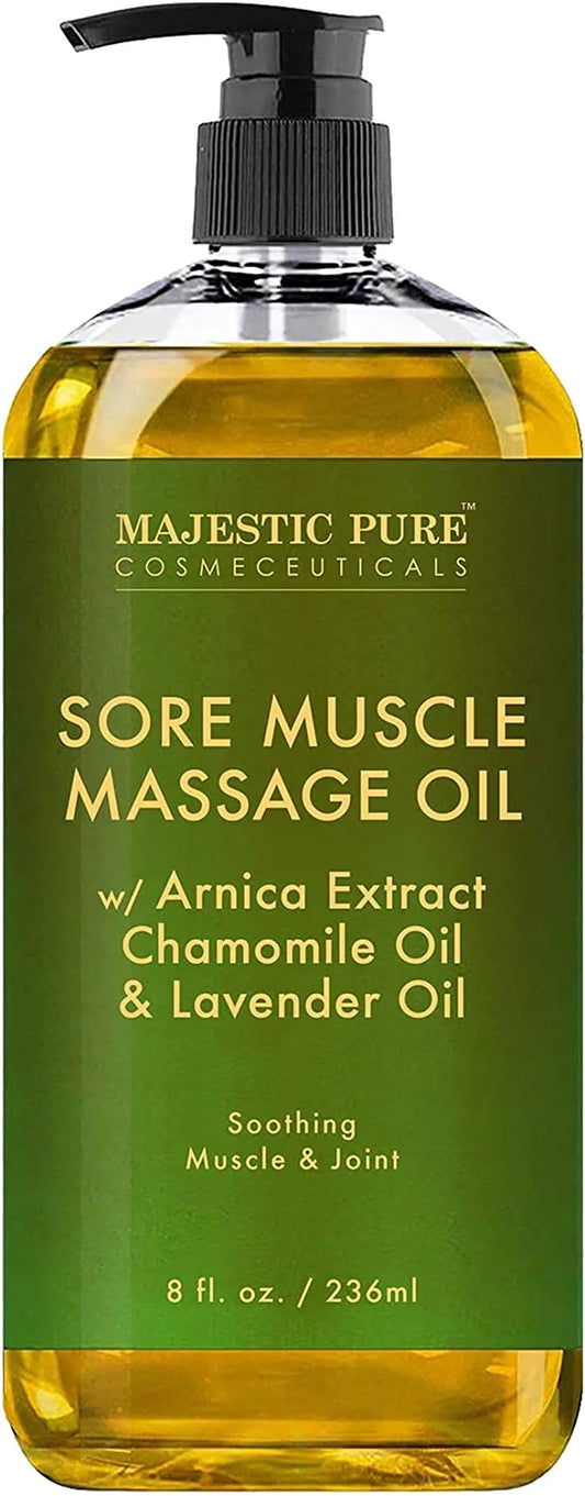 MAJESTIC PURE Arnica Sore Muscle Massage Oil for Body - 8 fl. oz.