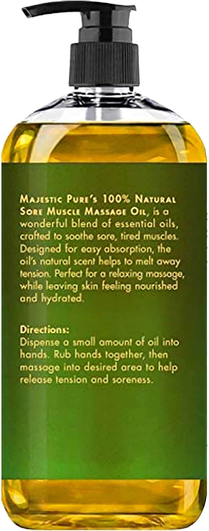 MAJESTIC PURE Arnica Sore Muscle Massage Oil for Body - 8 fl. oz.